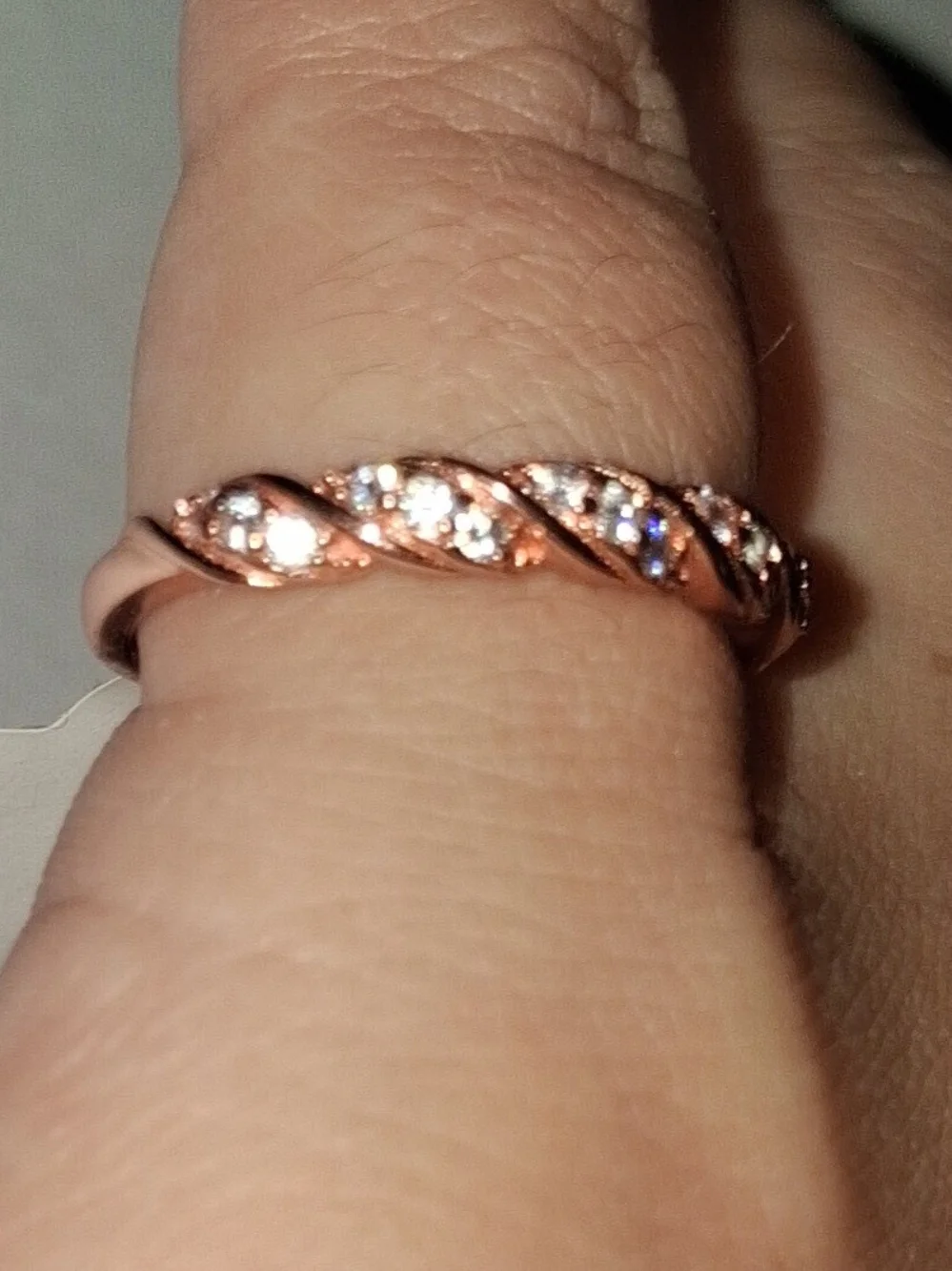 Rose Gold Twisted Pavé Crystal Band